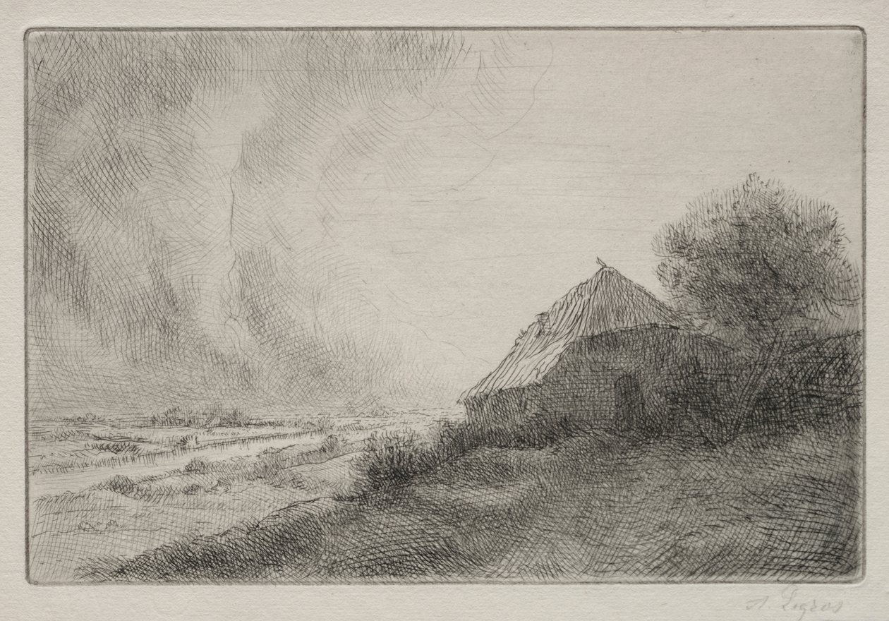 Casa arruinada em uma encosta de Alphonse Legros