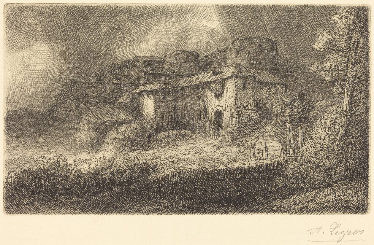 Ruínas de um castelo (Les ruines du château) de Alphonse Legros