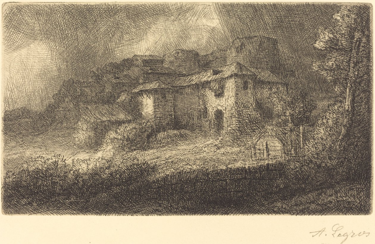 Ruínas de um castelo As ruínas do castelo. de Alphonse Legros