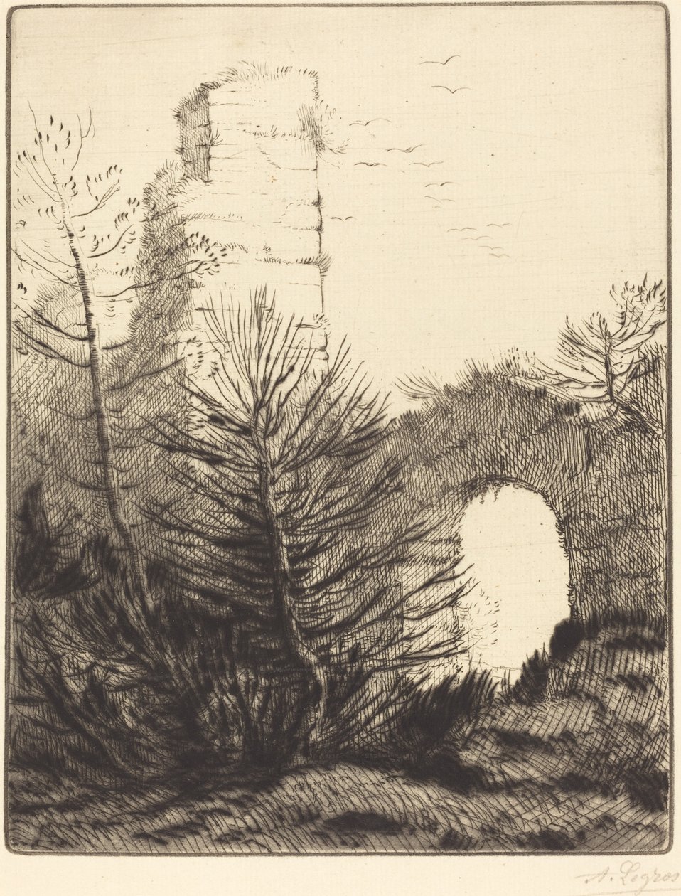 Ruínas de um mosteiro Les ruines du monastere. de Alphonse Legros