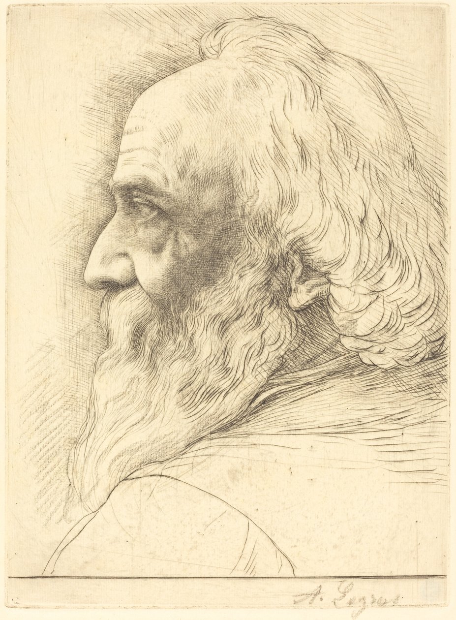 Autorretrato, 12ª chapa. de Alphonse Legros