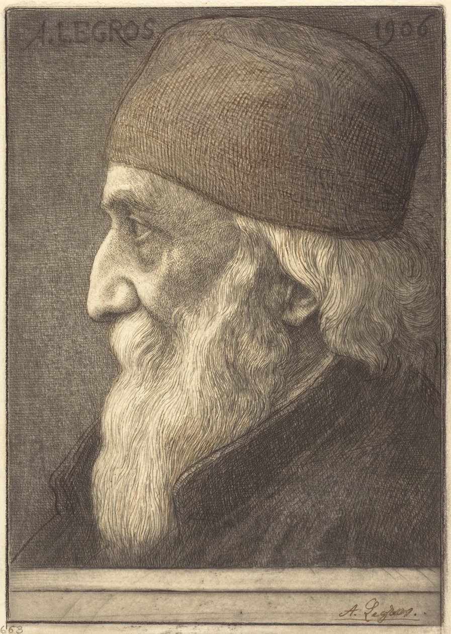 Autorretrato, 13.ª gravura de Alphonse Legros