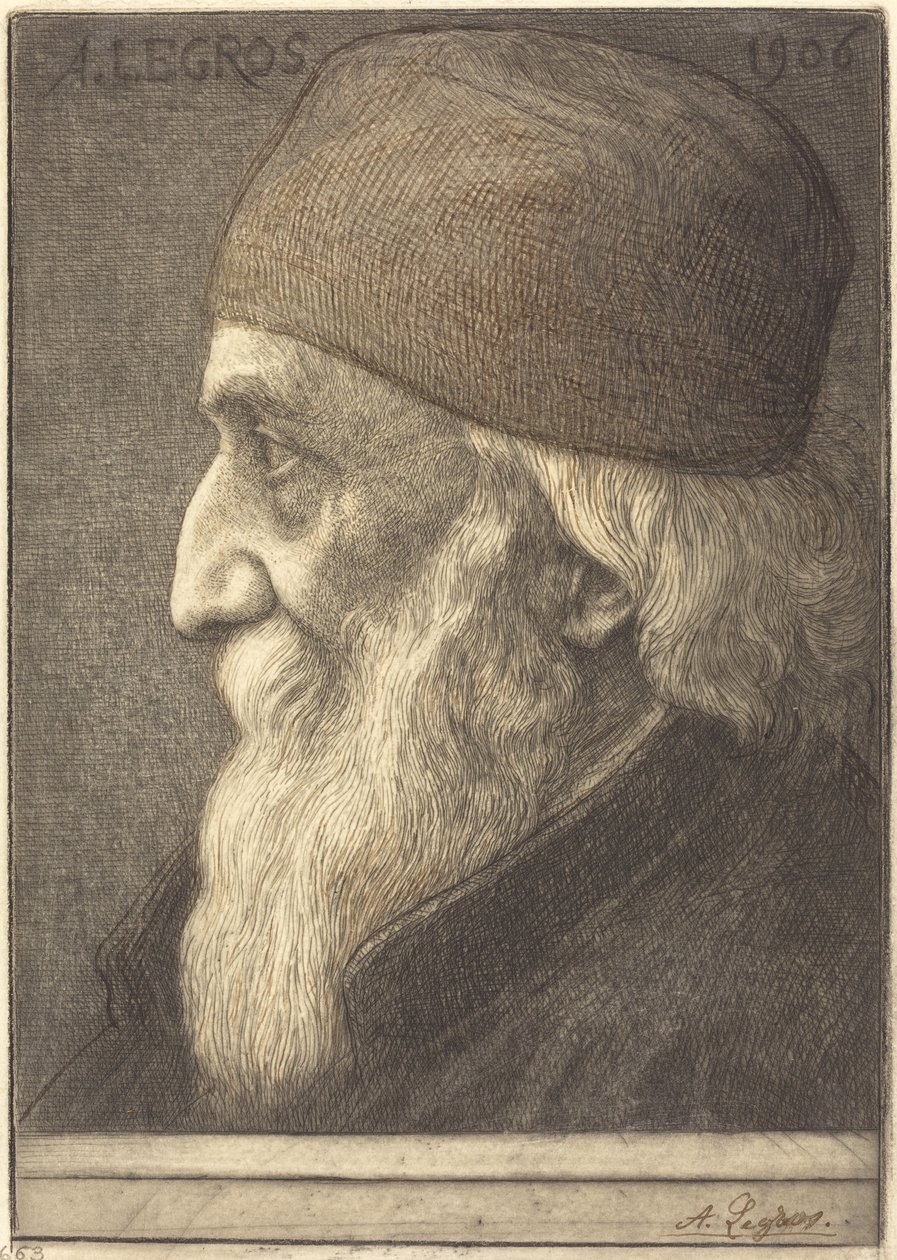 Auto-retrato, 13ª chapa, 1906. de Alphonse Legros
