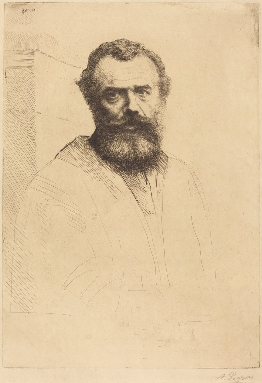 Auto-retrato, 3.ª gravura de Alphonse Legros