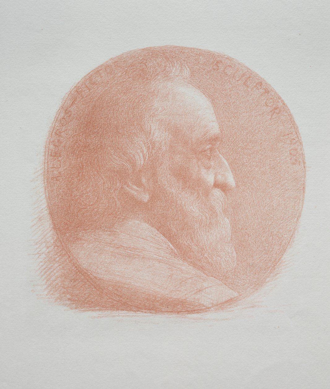 Auto-Retrato, Medalhão No. 2 11ª Placa. de Alphonse Legros