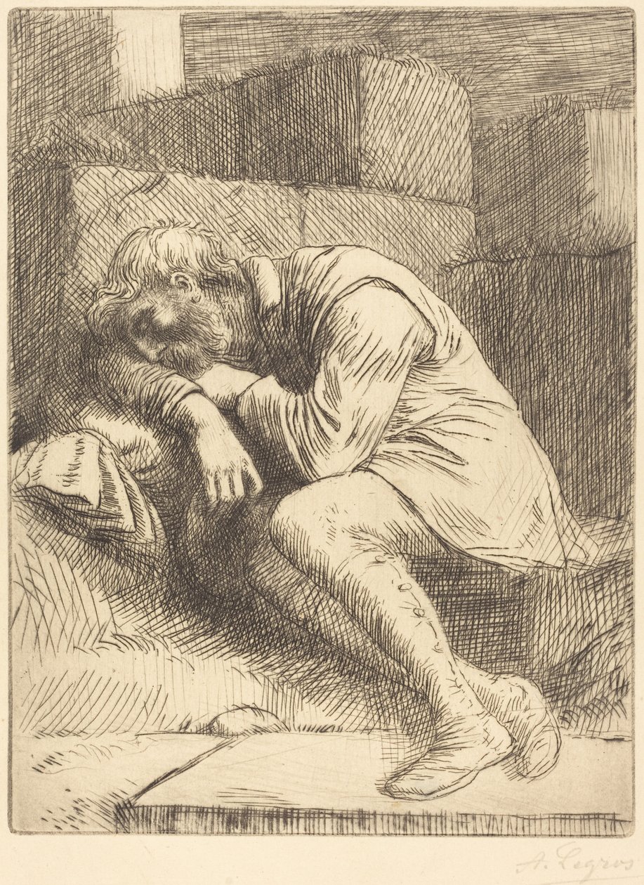 Sleeping Beggar (Mendigo adormecido) de Alphonse Legros