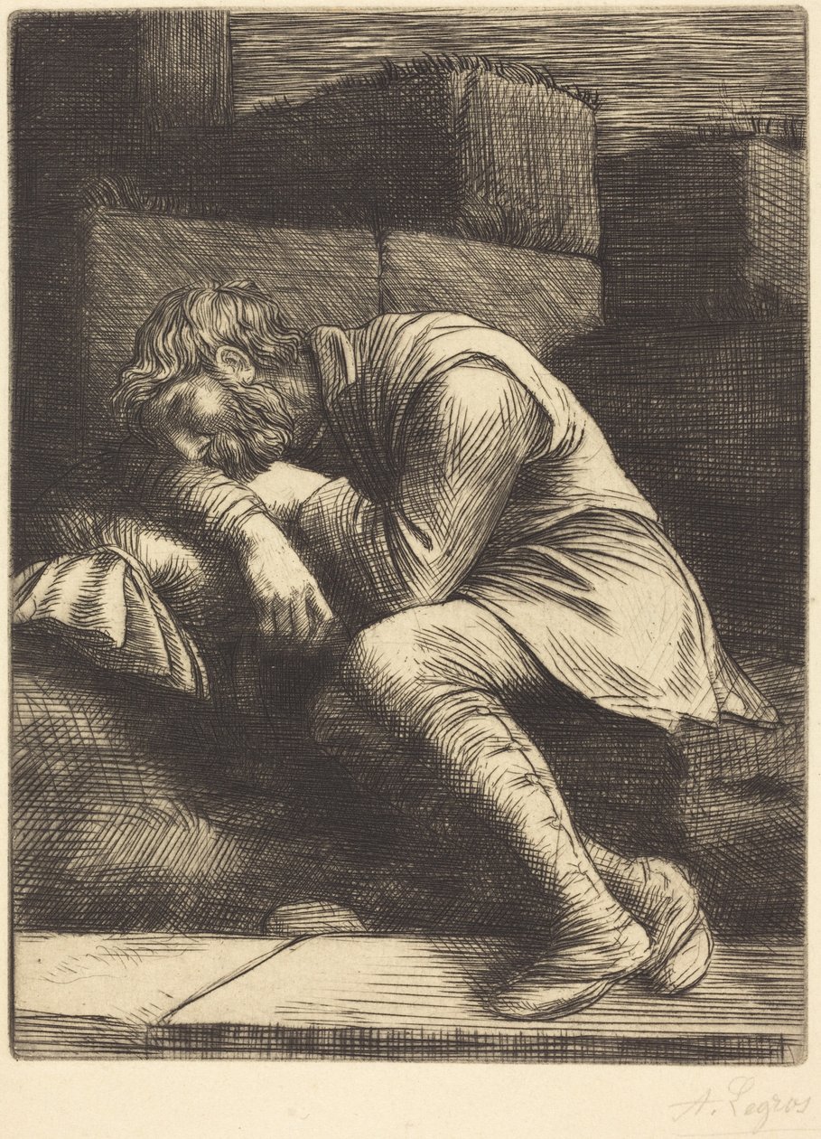Sleeping Beggar (Mendigo adormecido) de Alphonse Legros