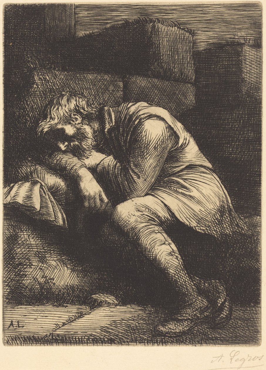 Mendigo adormecido de Alphonse Legros