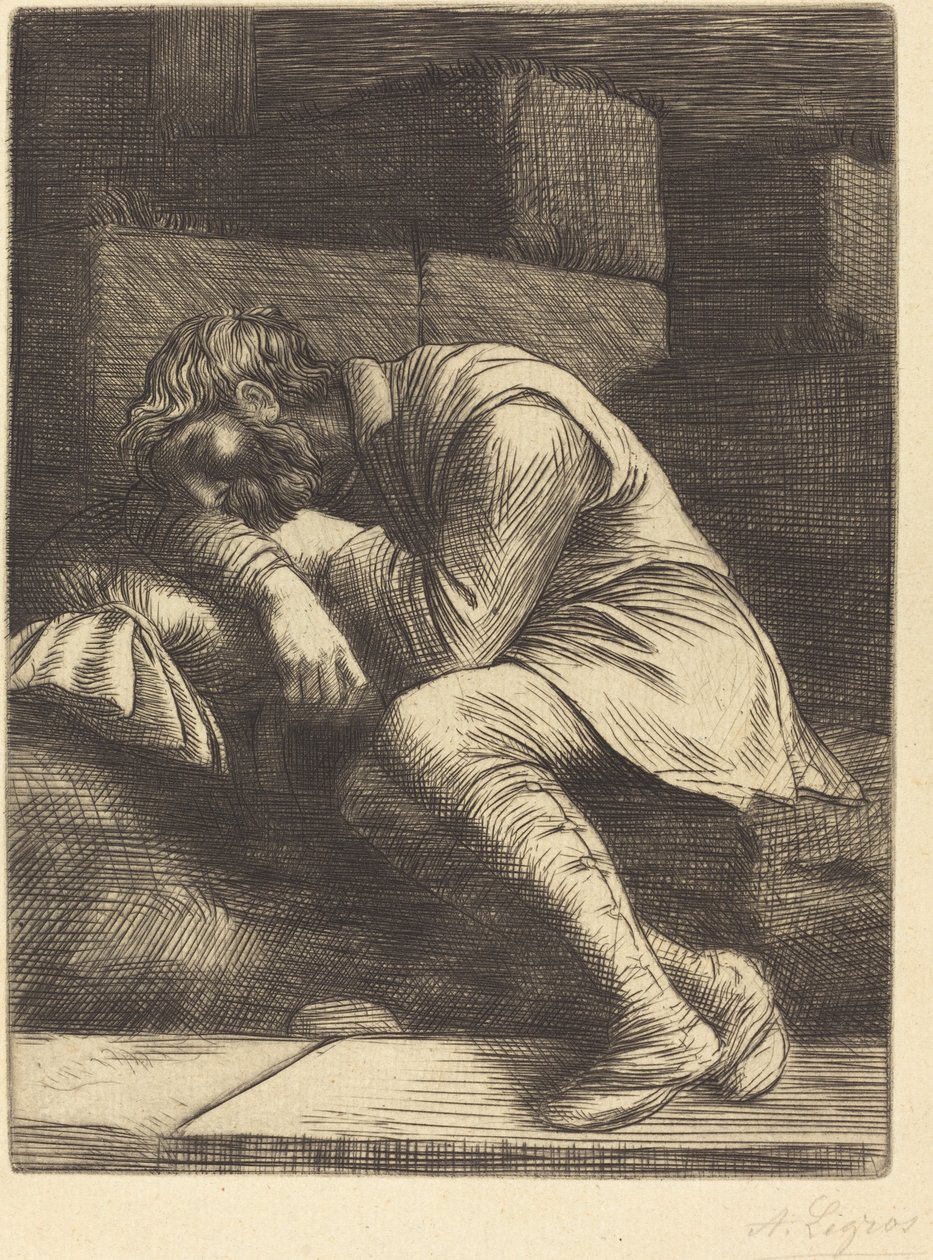 Mendigo adormecido Mendigo adormecido. de Alphonse Legros