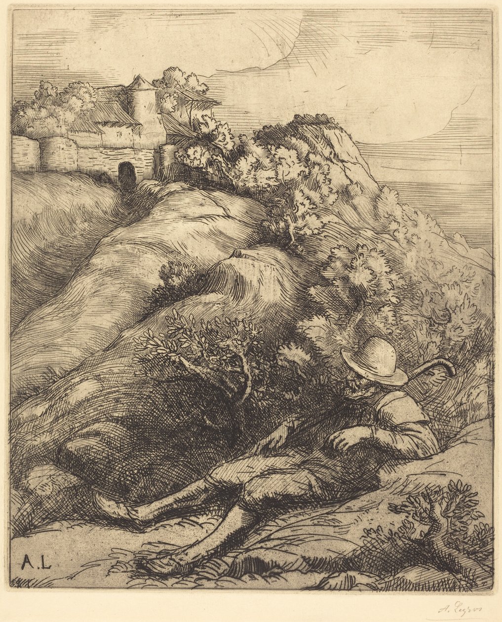 Sleeping Shepherd (O descanso do pastor) de Alphonse Legros