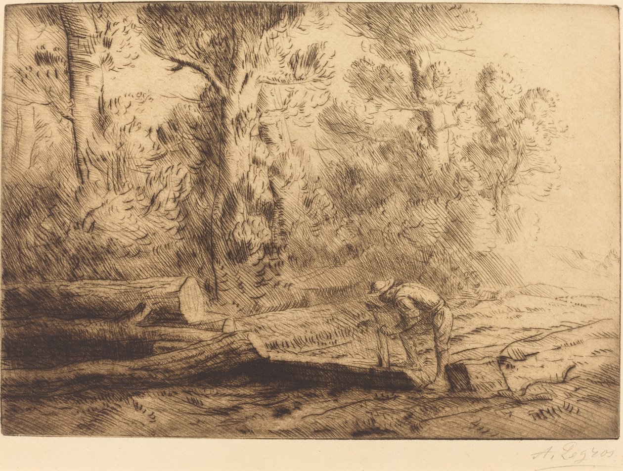 Quadratura de toras Homem que divide toras. de Alphonse Legros