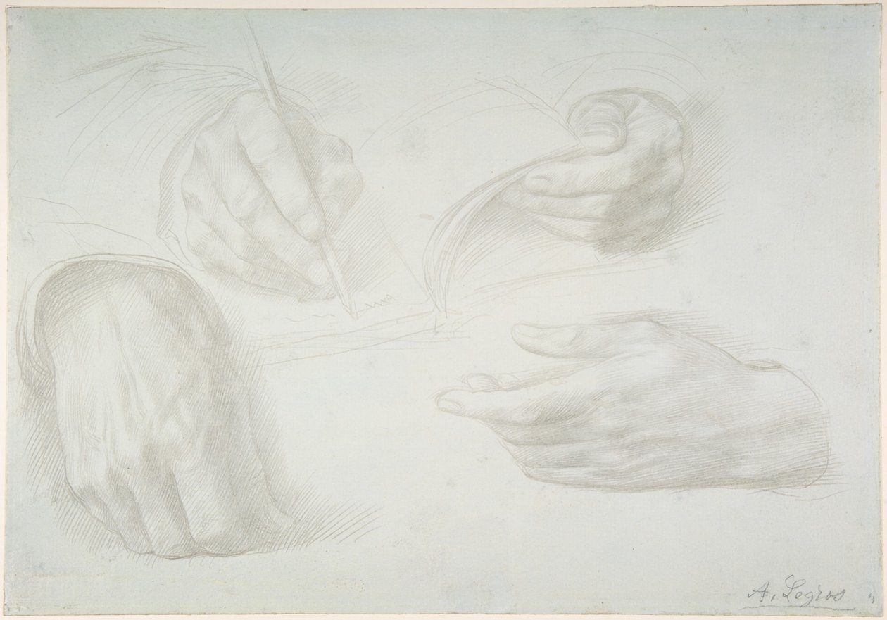 Estudos de mãos de Alphonse Legros