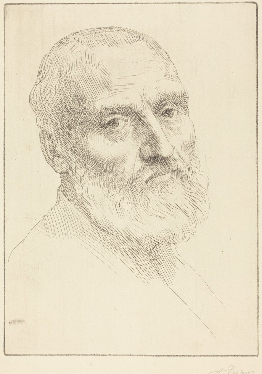 Estudo para uma cabeça de homem de Alphonse Legros