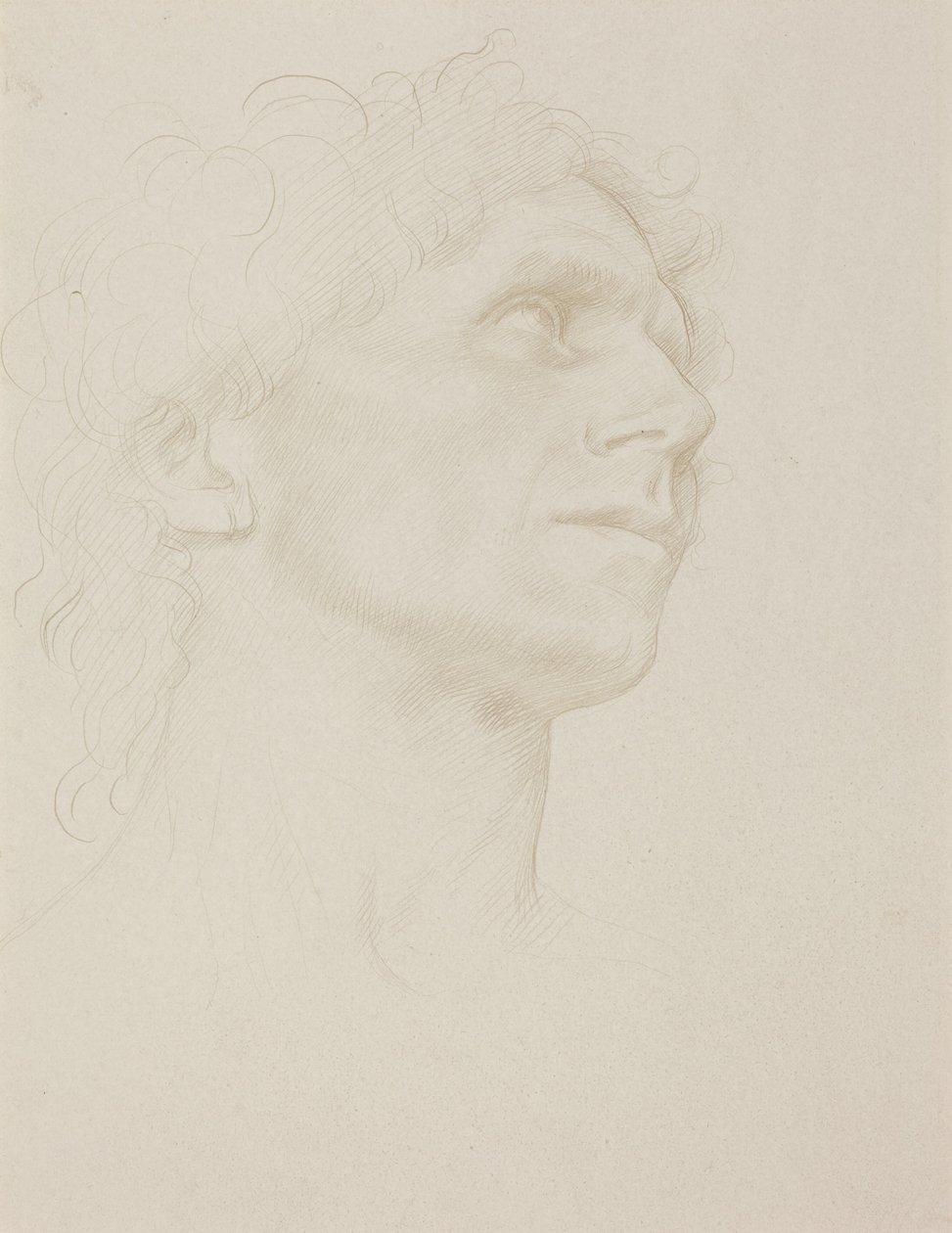 Estudo da cabeça de uma mulher, virada para a direita de Alphonse Legros