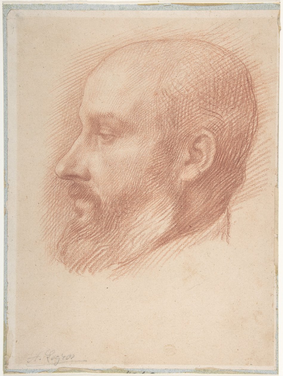 Estudo de uma cabeça de homem de Alphonse Legros