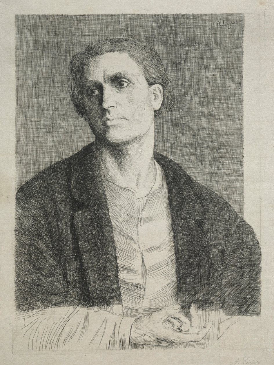Estudo de uma cabeça de homem. de Alphonse Legros