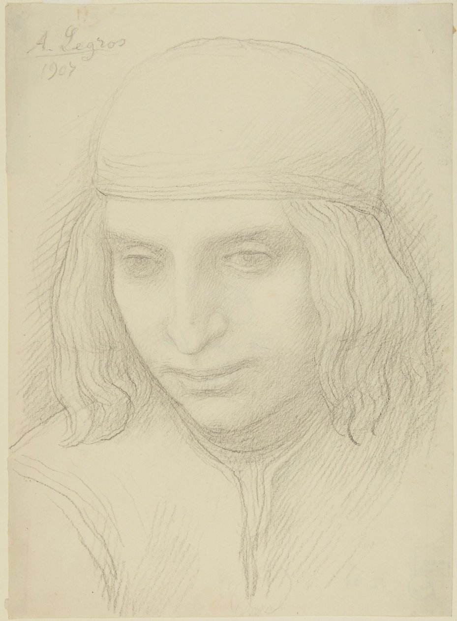 Cabeça de jovem rapariga de Alphonse Legros