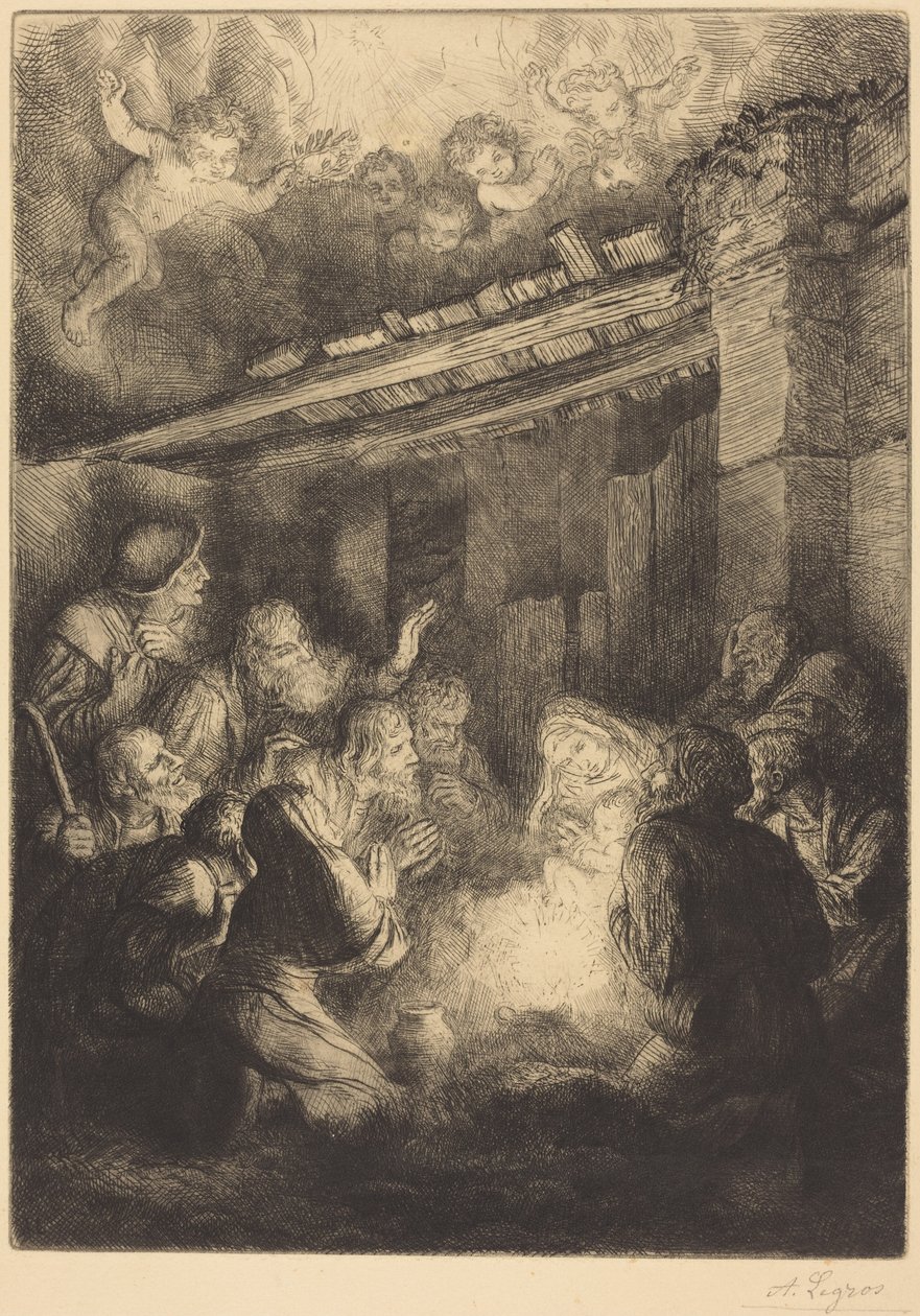 A adoração dos pastores de Alphonse Legros