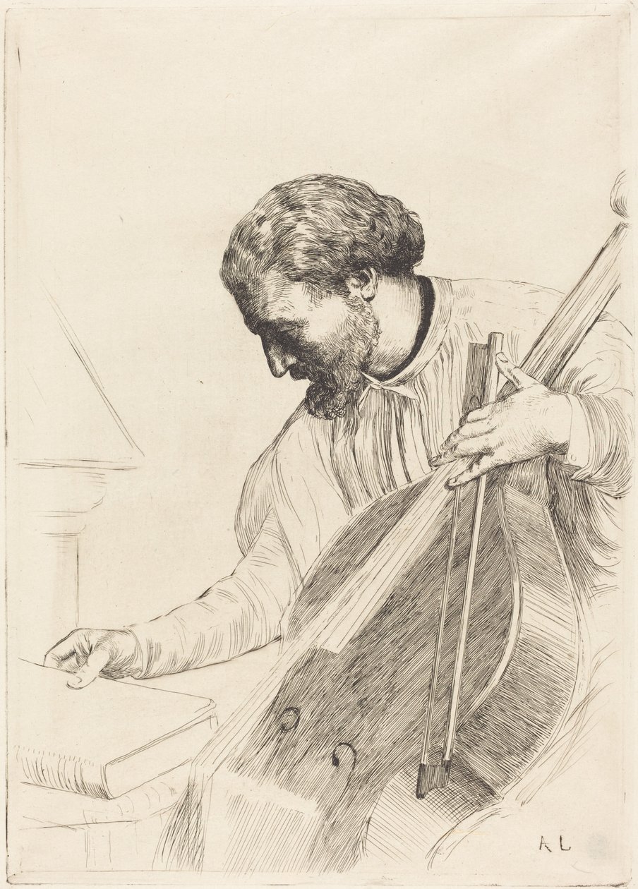 The Bass Player (O contrabaixista) de Alphonse Legros