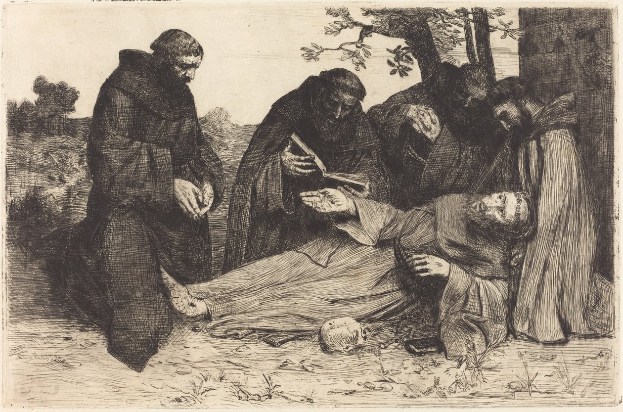 A Morte de São Francisco (La mort de St. François) de Alphonse Legros