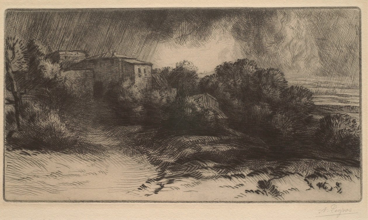 A quinta em Brieux (efeito de trovoada) de Alphonse Legros