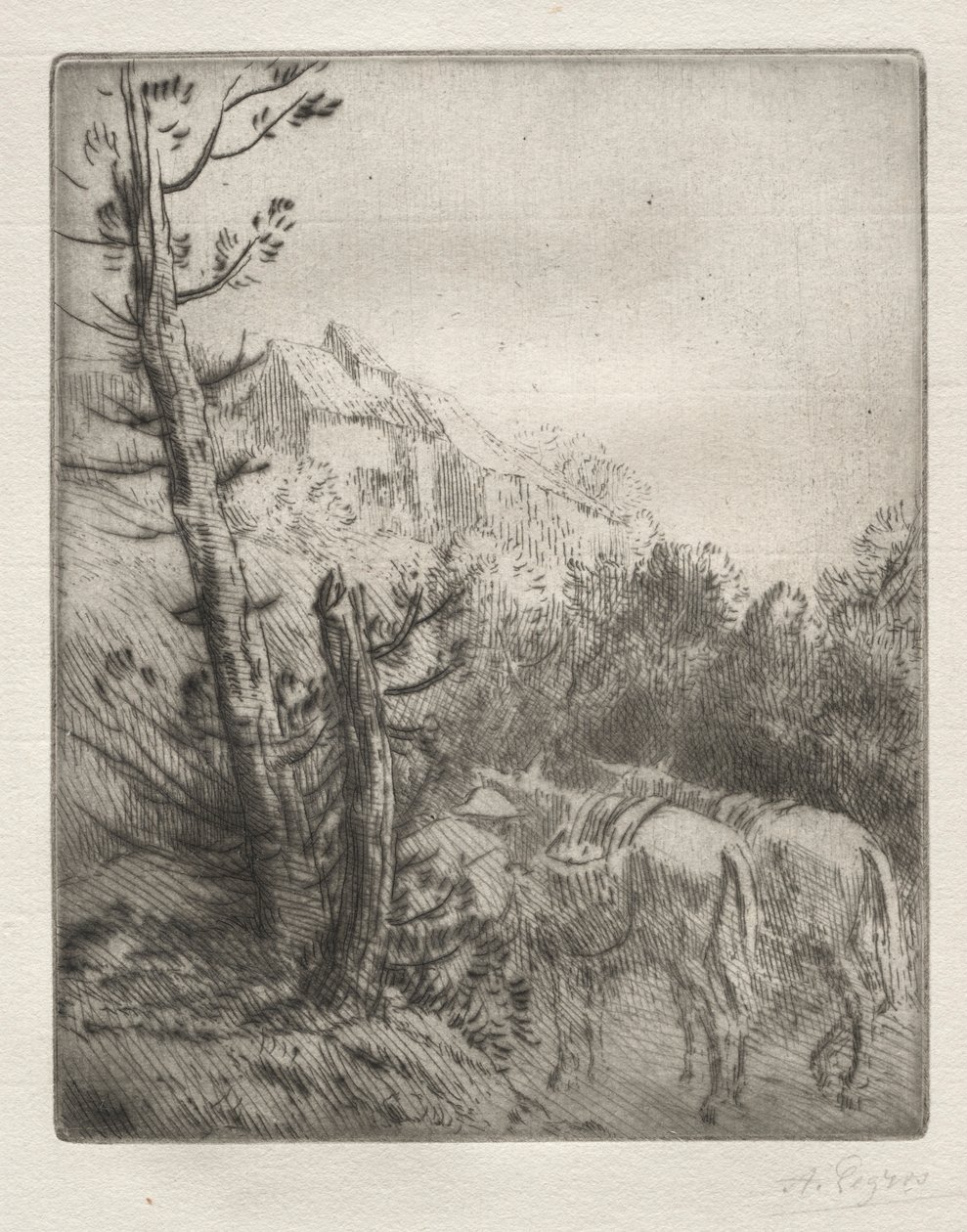 A fazenda na colina. de Alphonse Legros