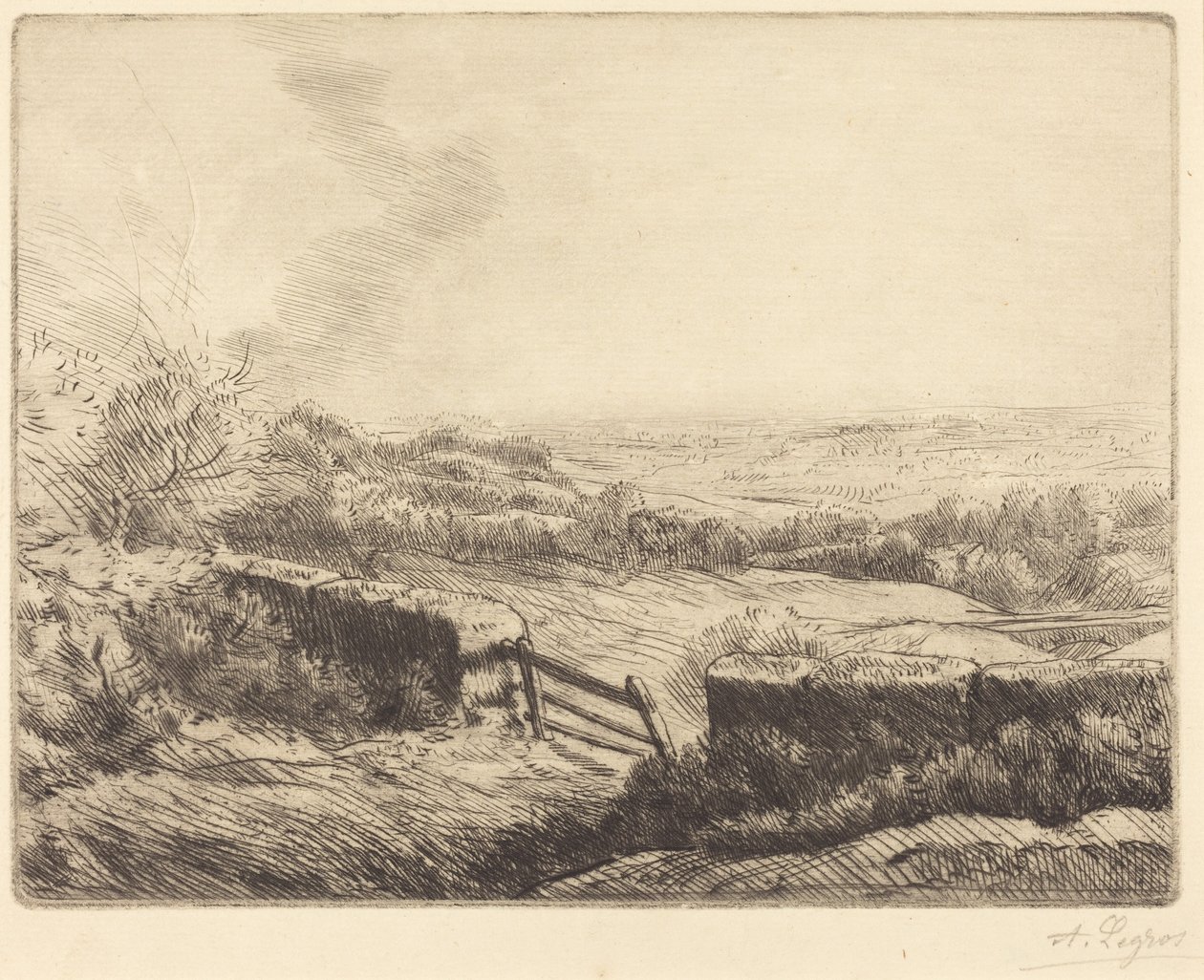 The Gate (A entrada do campo) de Alphonse Legros