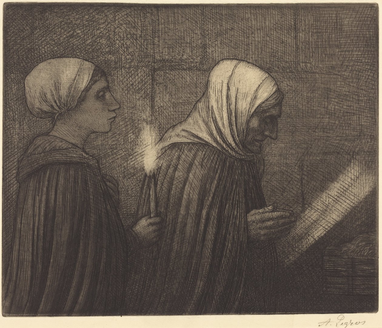 The Manger (O presépio) de Alphonse Legros
