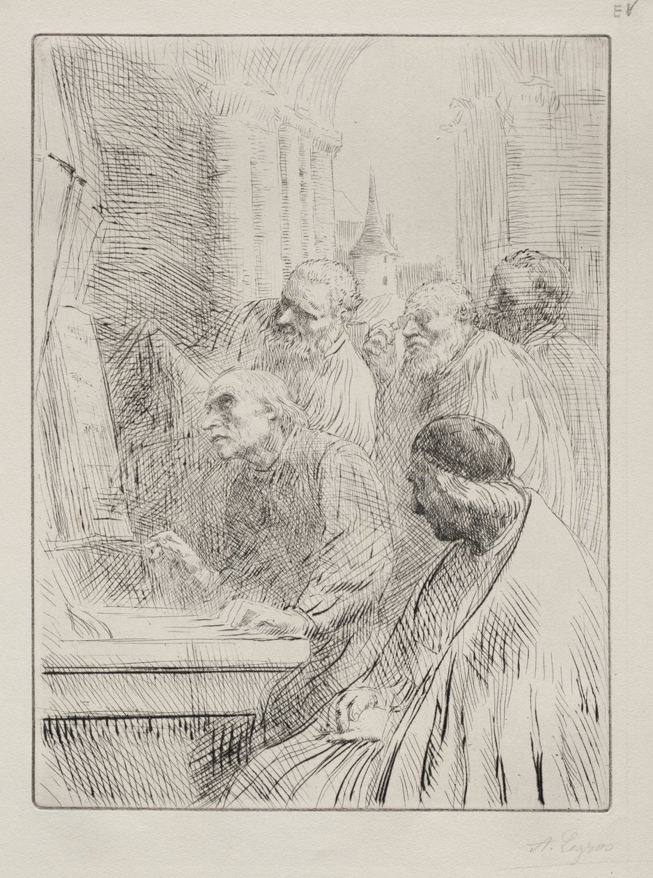 Os monges na igreja. de Alphonse Legros