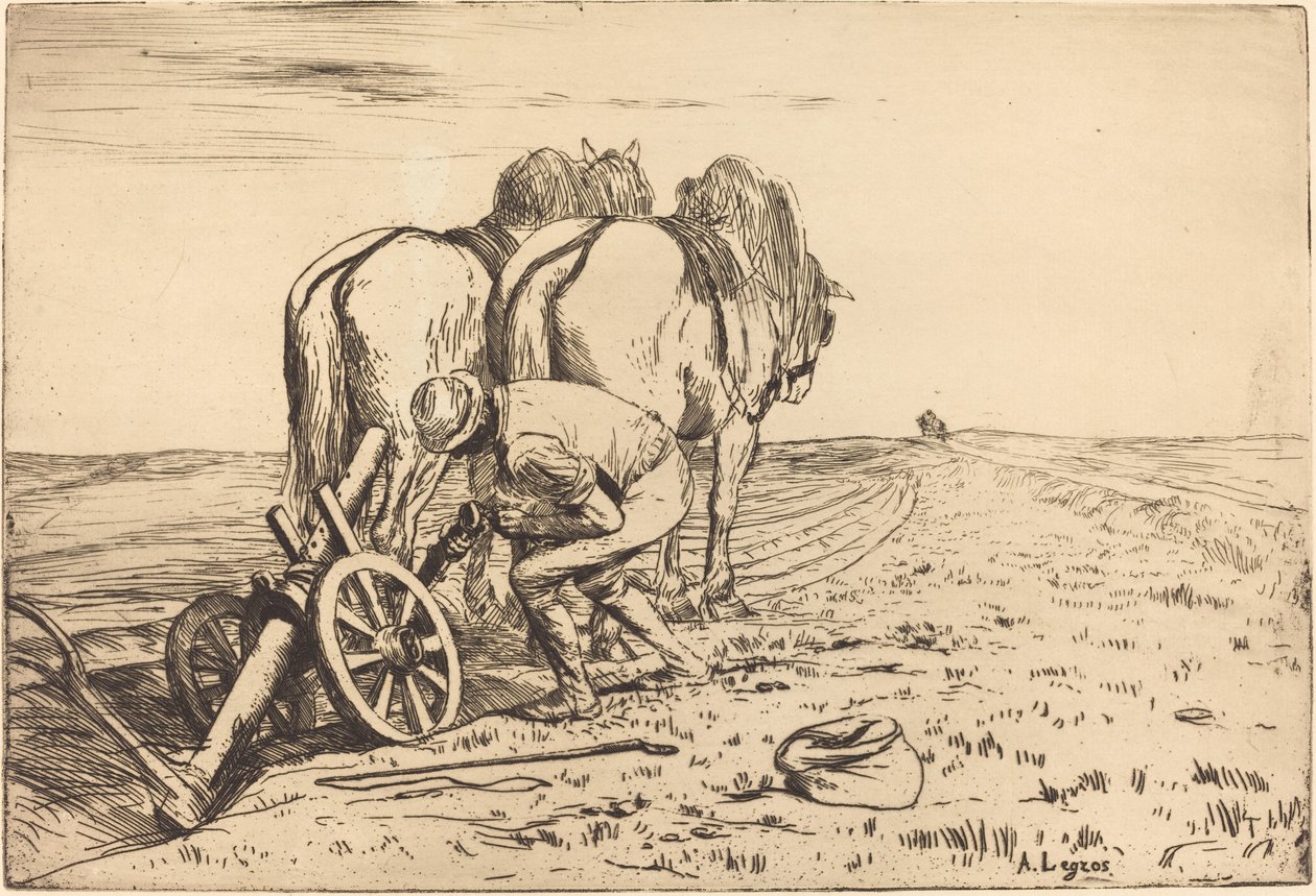 O Arado (La Charrue) de Alphonse Legros