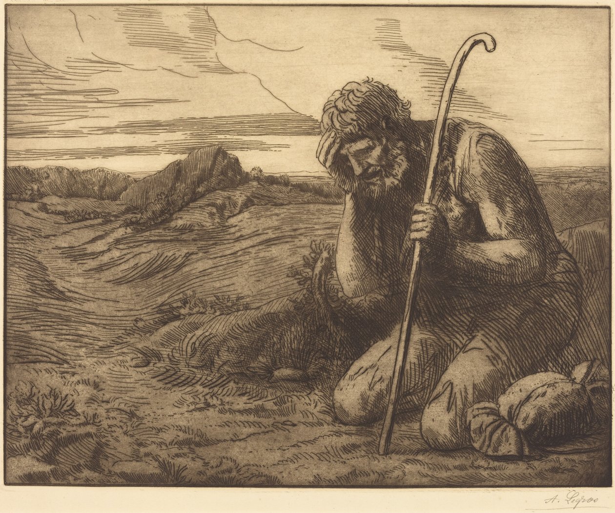 O filho pródigo, 6.ª estampa («A criança pródiga») de Alphonse Legros