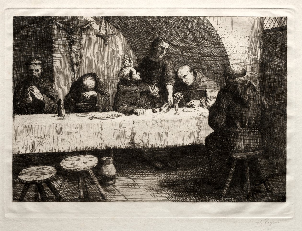 O refeitório, c. 1862 de Alphonse Legros