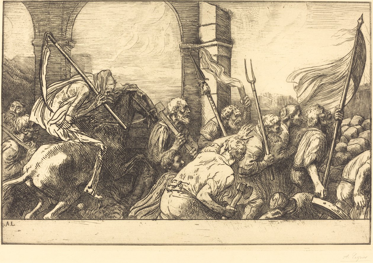 O Triunfo da Morte: Partida (Le triomphe de la mort: Le depart) de Alphonse Legros