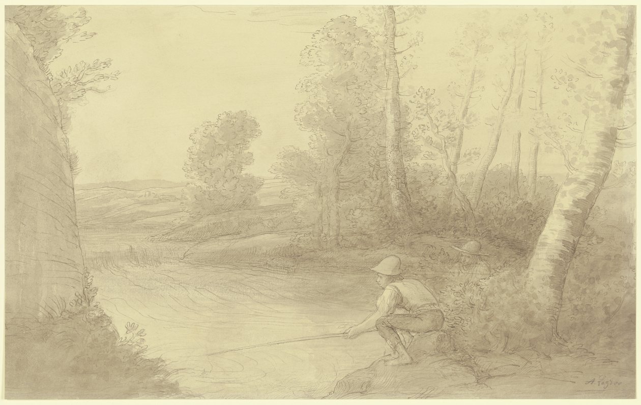 Os pescadores junto ao rio de Alphonse Legros