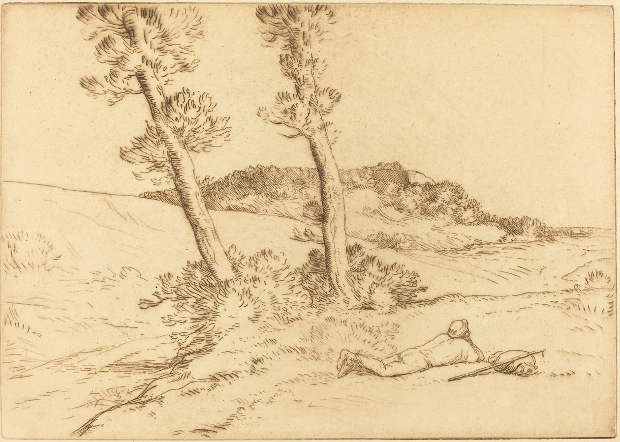 Viajante reclinado na grama O viajante reclinado na grama. de Alphonse Legros