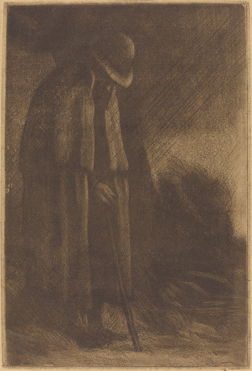Viajante se abrigando de Alphonse Legros