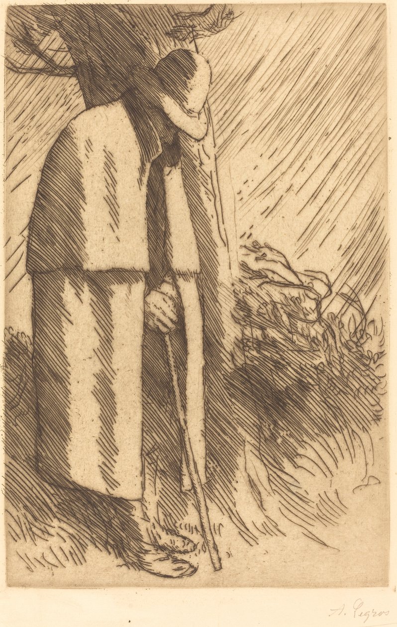 Viajante se abrigando O viajante se abriga. de Alphonse Legros