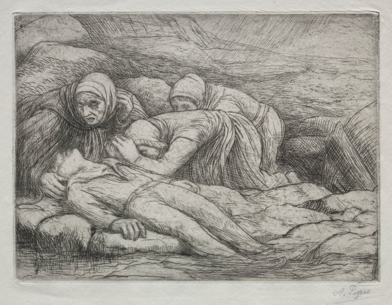Triunfo da Morte: Morte em uma família de Marinheiros. de Alphonse Legros