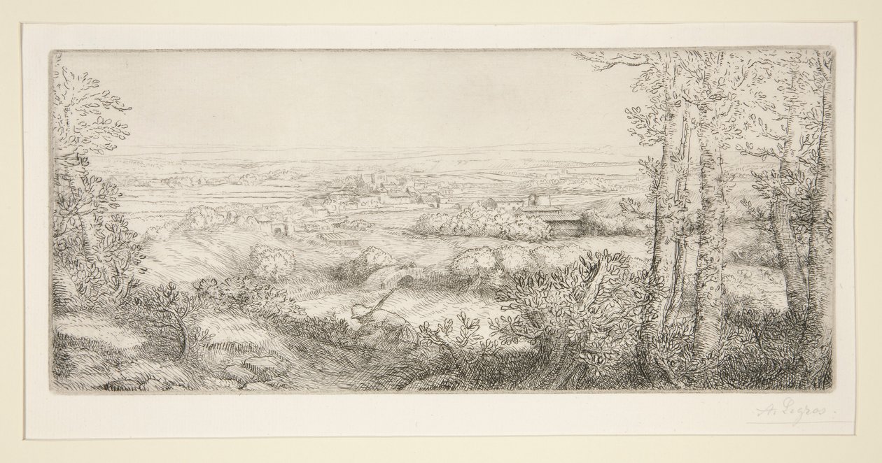 Une vallee en Bourgogne (Vale na Borgonha) de Alphonse Legros