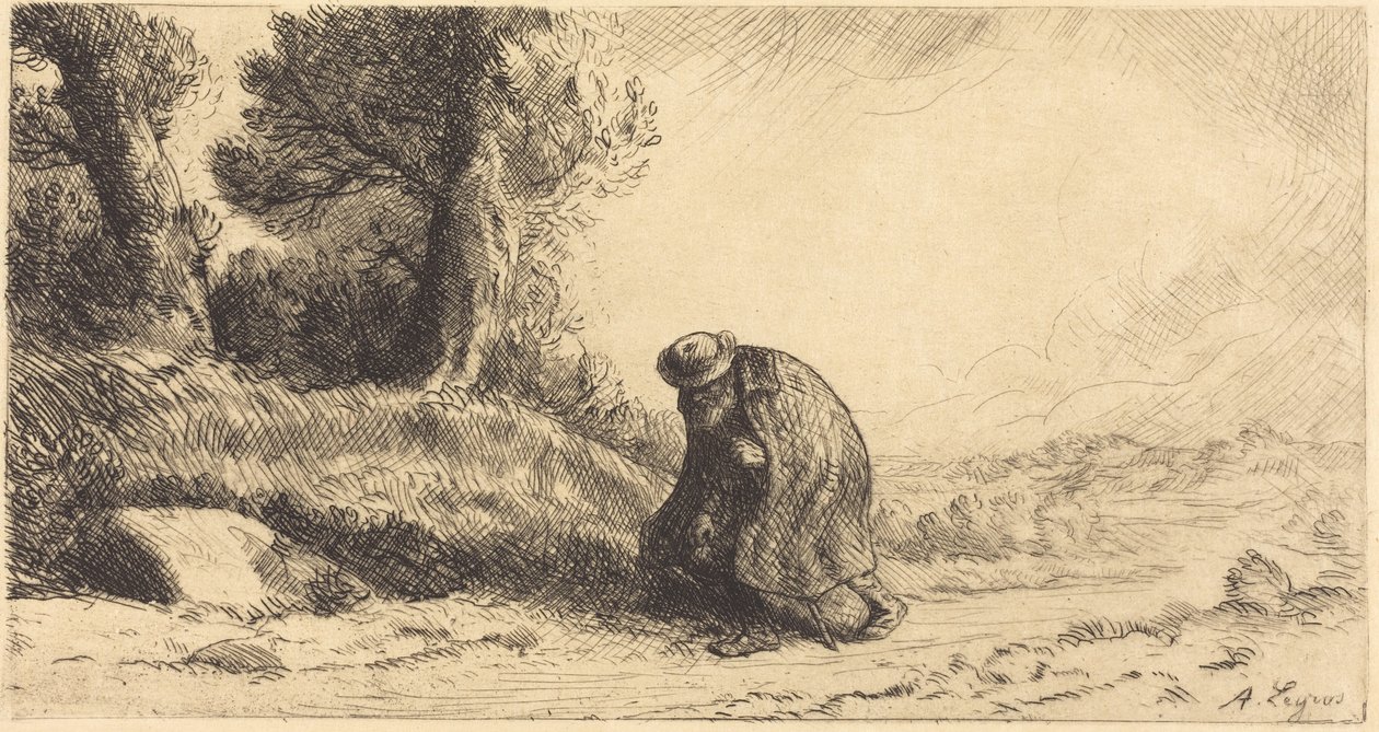 Vagabundo a caminhar por uma ruela de Alphonse Legros