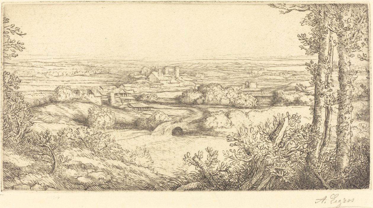 Vale na Borgonha Um vale na Borgonha. de Alphonse Legros