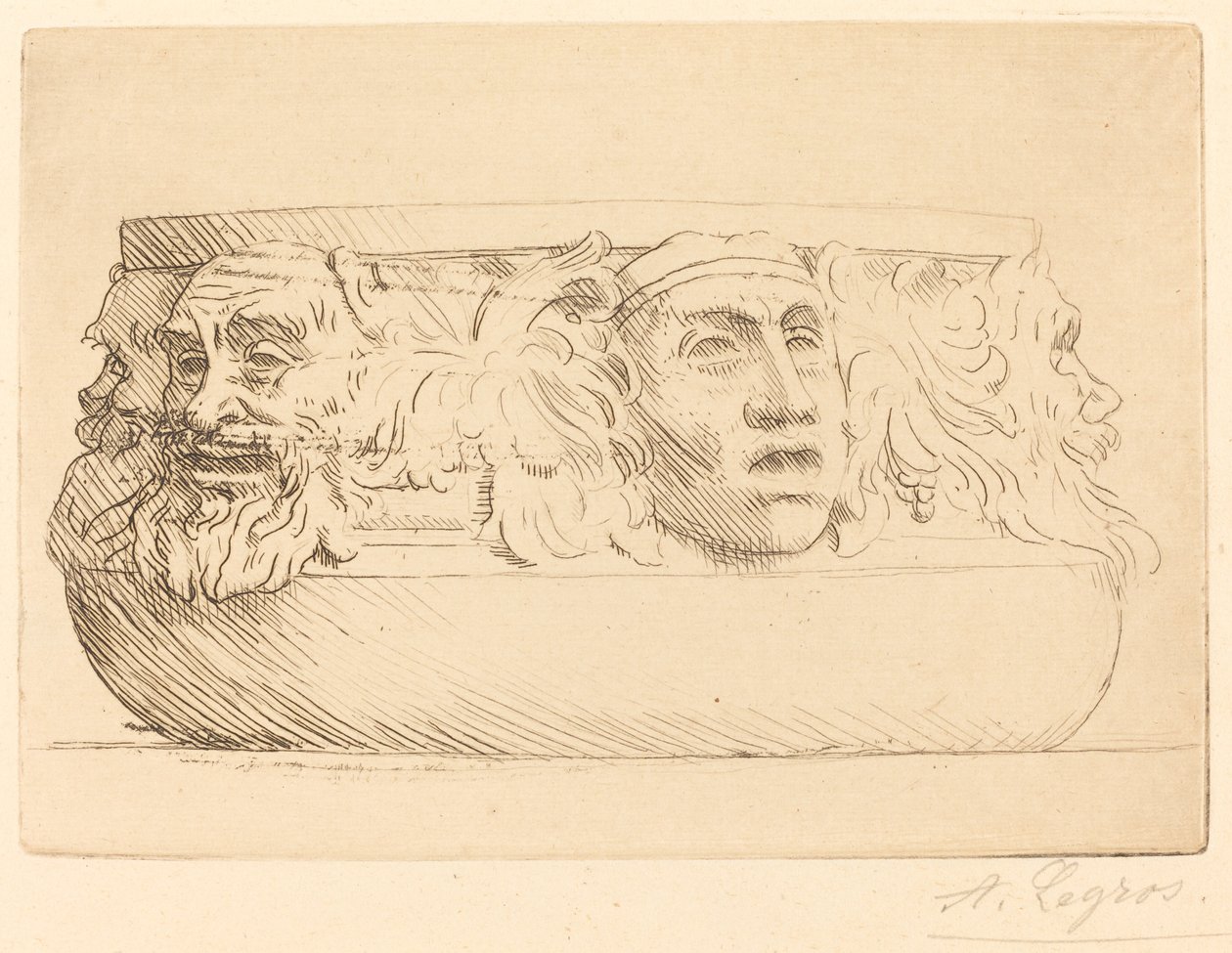 Vaso com Grotescos O Vaso com Máscaras. de Alphonse Legros