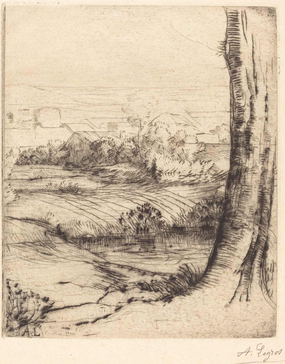 Vista de juncos (moeda de resina) de Alphonse Legros