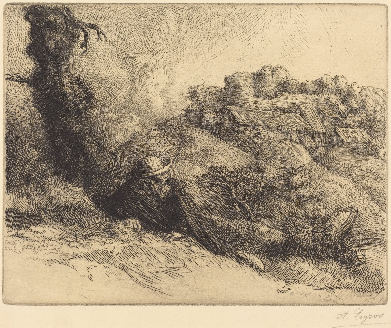 Vista de um castelo (Château des Revenants) de Alphonse Legros