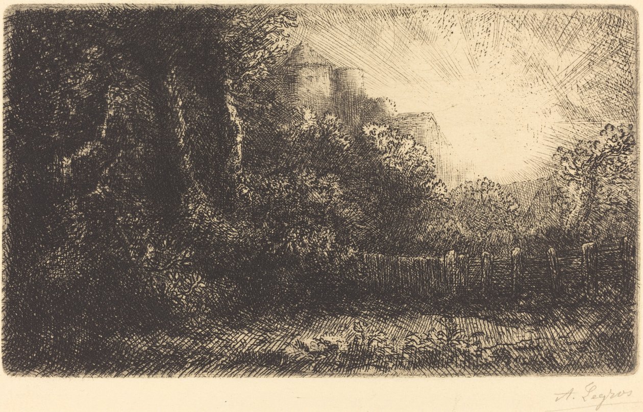 Vista de um Chateau Chateau de Poillet. de Alphonse Legros