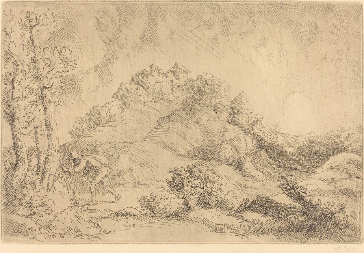 Vista de uma fazenda (La ferme de Beauchamp) de Alphonse Legros