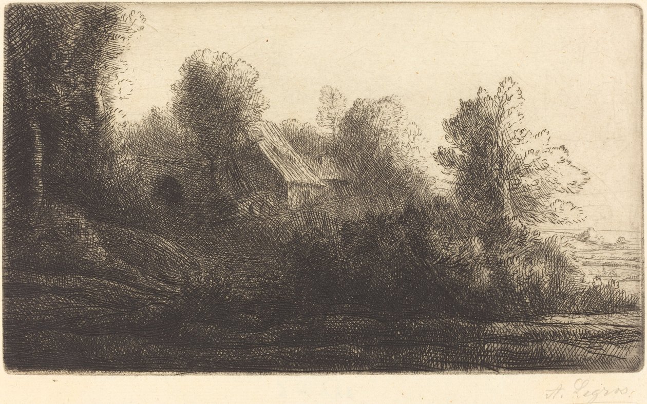 Vista de uma fazenda, 2ª placa (La ferme de Bienheureux) de Alphonse Legros