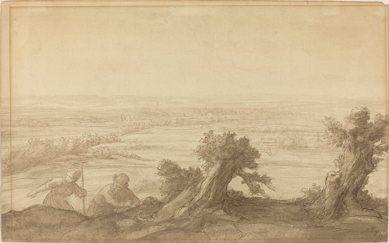 Vista sobre o país plano de Alphonse Legros