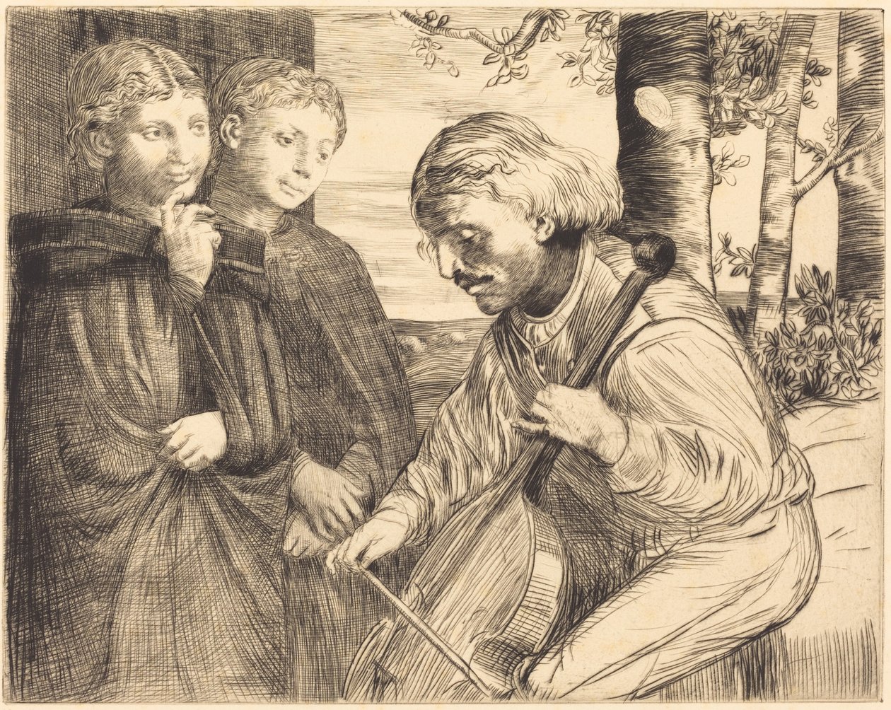 Viol Player (O tocador de viola) de Alphonse Legros