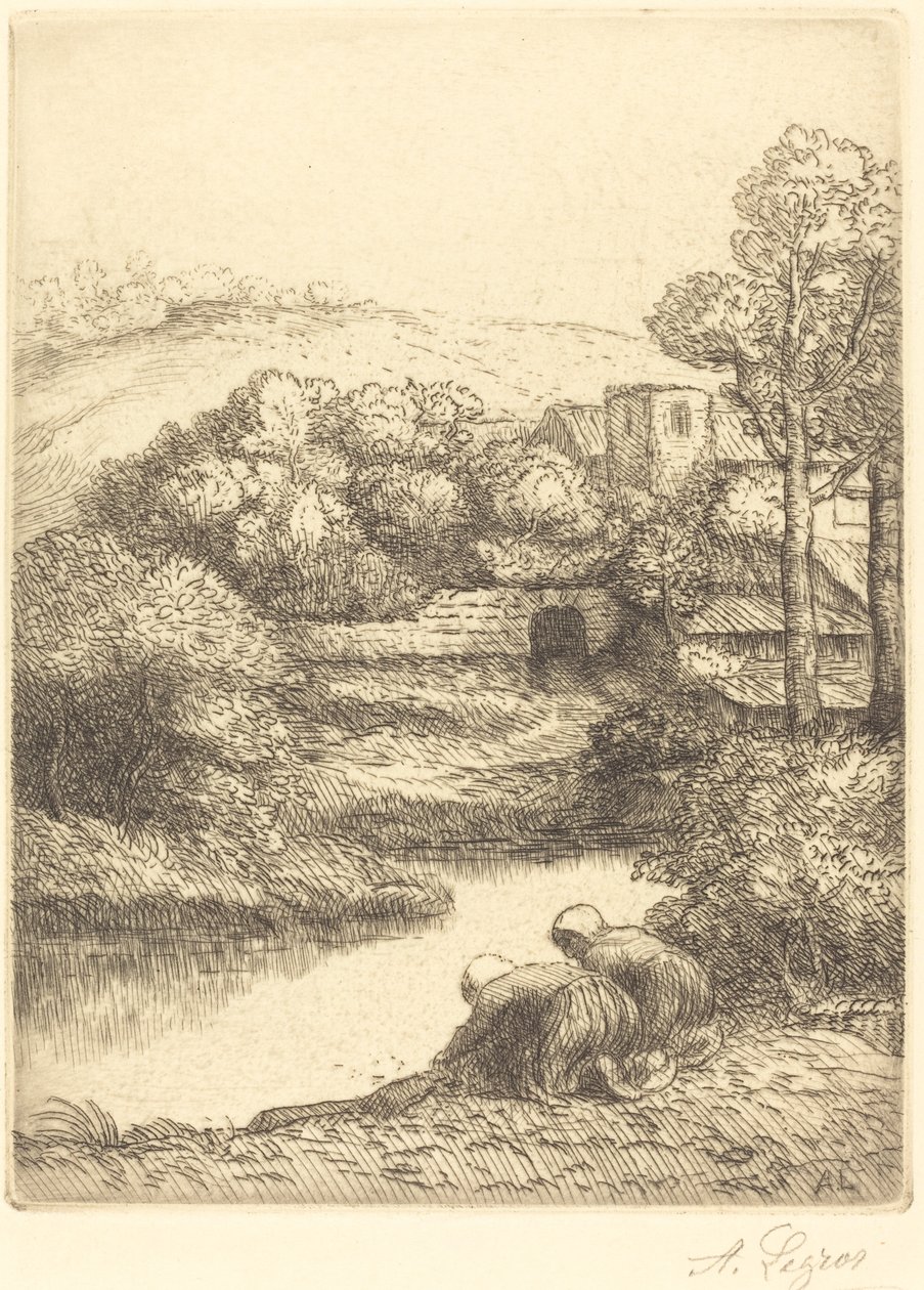 Lavabo, chamado As Lavadeiras Le lavoir, dite Les Laveuses. de Alphonse Legros